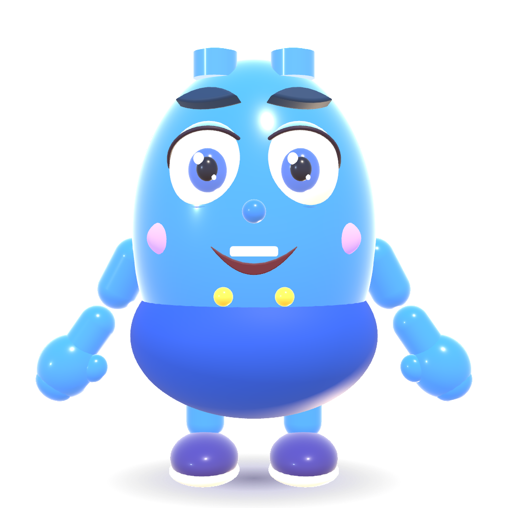 Bloo OutBrick mascot illustration