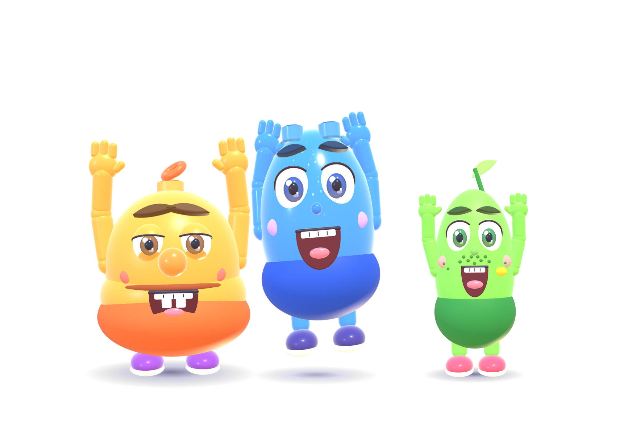 The OutBrick mascots cheering