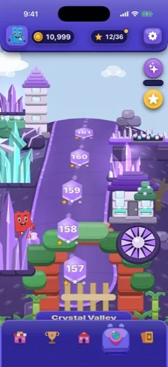 Crystal Valley, OutBrick जर्नी के नक्शे पर ईंटों से बना एक गाँव।