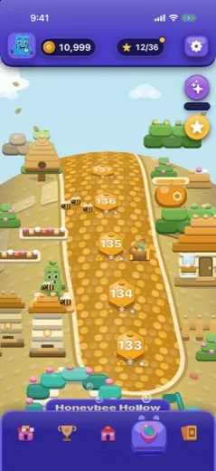 Honeybee Hollow, OutBrick जर्नी के नक्शे पर ईंटों से बना एक गाँव।