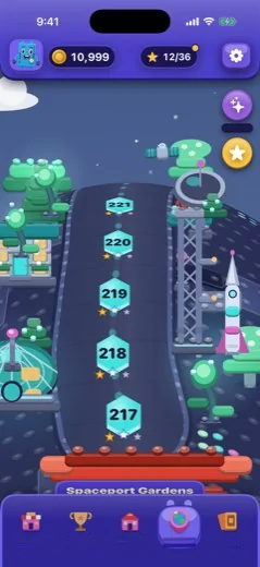 Spaceport Gardens, OutBrick जर्नी के नक्शे पर ईंटों से बना एक गाँव।