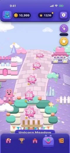Unicorn Meadow, OutBrick जर्नी के नक्शे पर ईंटों से बना एक गाँव।