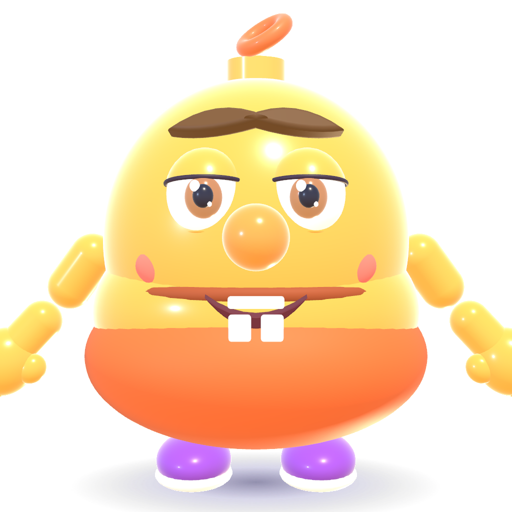 OutBrick Peach resting mascot illustration